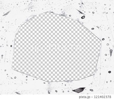 巧妙變形的框架，上面灑有黑色噴霧 121402378