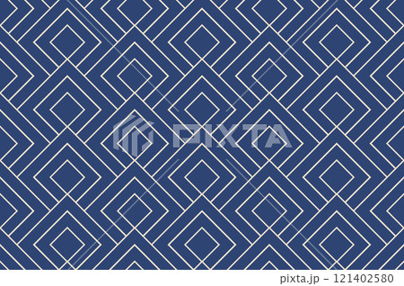 Abstract geometric pattern. A seamless vector background. Golden and blue ornament. Graphic modern pattern. Simple lattice graphic design 121402580