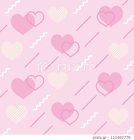 ポップでかわいいハートの背景イラスト ポップでかわいいハートの背景イラスト 121402776