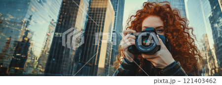 Photographer taking pictures in manhattan, new york city 121403462