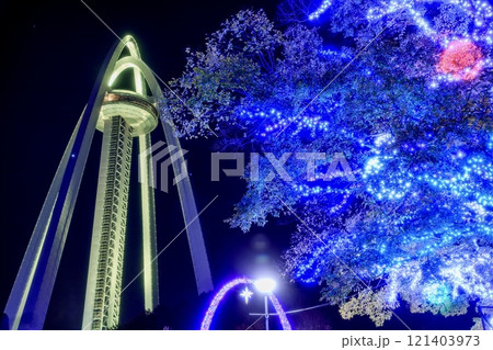 一宮市、ツインアーチ138のウインターイルミ 121403973