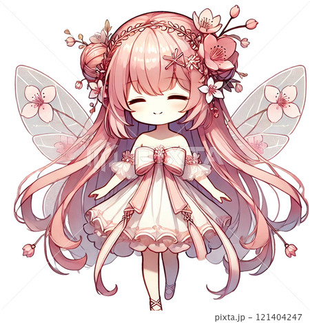 手描きイラスト＊女の子＊花の妖精＊約A4サイズ - PIXTA No