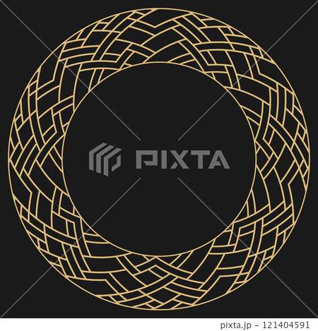 Circular decorative gold frame. 121404591