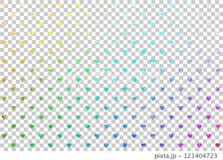 背景素材_ホログラム_ハート_虹色 121404723