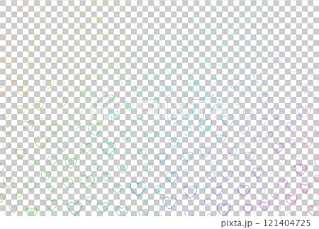 背景素材_ホログラム_ハート_虹色 121404725