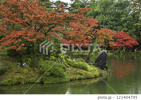 雨に濡れた紅葉が美しい兼六園 雨に濡れた紅葉が美しい兼六園 121404795