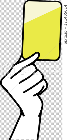 Hand holding a yellow card 121405014