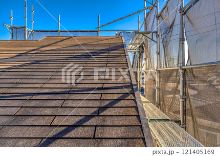 戸建て家屋の屋根修理工事　屋根 121405169