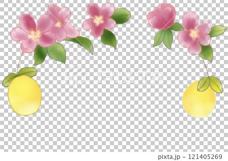 花梨（カリン）の花と実のカード 121405269