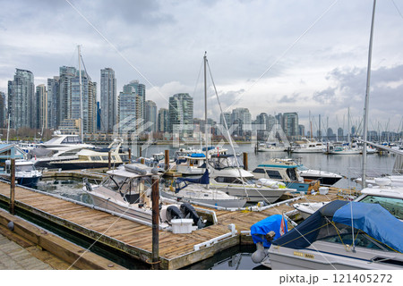 Yachts and boats moored at the pier in downtown of Vancouver, Canada Yachts and boats moored at the pier in downtown of Vancouver, Canada 121405272