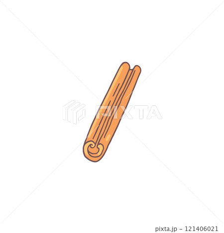 Vector illustration with cinnamon stick on isolated background. Vector illustration with cinnamon stick on isolated background. 121406021