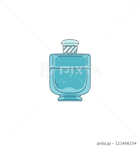 Vector illustration with the image of Jar with a lid with perfume or toilet water. 121406154