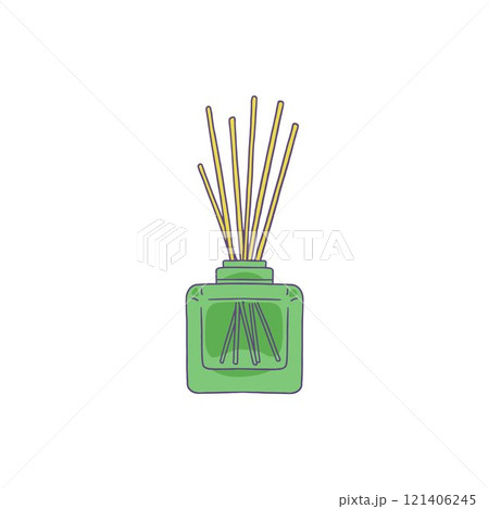 Vector illustration with diffuser with bamboo sticks on isolated background. 121406245