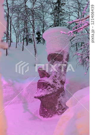 Magic forest at winter, Mysterious Forest in Murmansk region, Kirovsk, fantastic creation Magic forest at winter, Mysterious Forest in Murmansk region, Kirovsk, fantastic creation 121406439