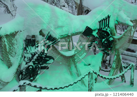 Magic forest at winter, Mysterious Forest in Murmansk region, Kirovsk, fantastic creation 121406440