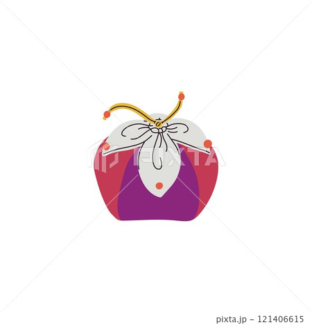 Vector illustration of Korean lucky bag round shape isolated on background. Vector illustration of Korean lucky bag round shape isolated on background. 121406615