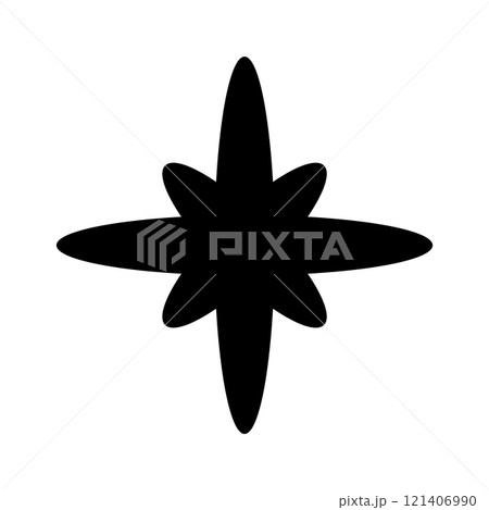 Black star blinking spark element 121406990