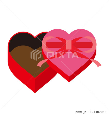 ハートの形をしたキュートなピンクのチョコの箱 121407052