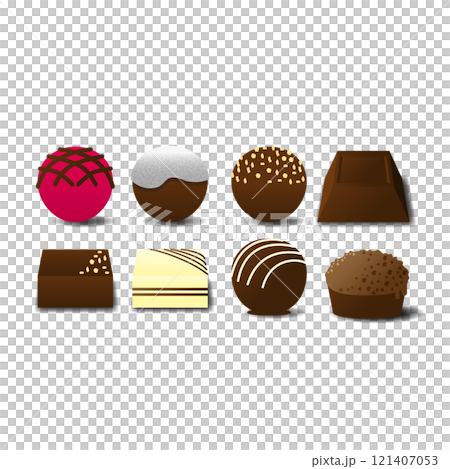 Illustration set of chocolate from a fashionable shop 121407053