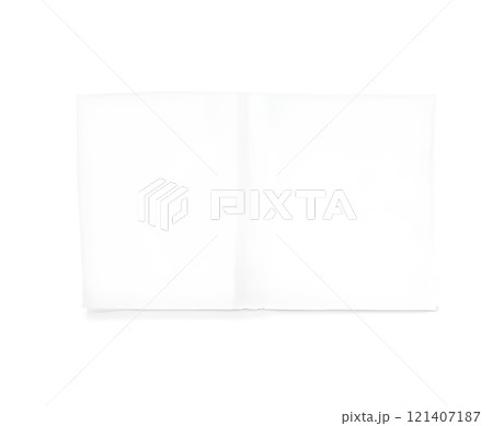 Blank white passport cover mockup, back front view, isolated, 3d rendering. Empty leather covering mock up. Clear opened pass for legal tourism. Citizen case or pocketbook template. 121407187