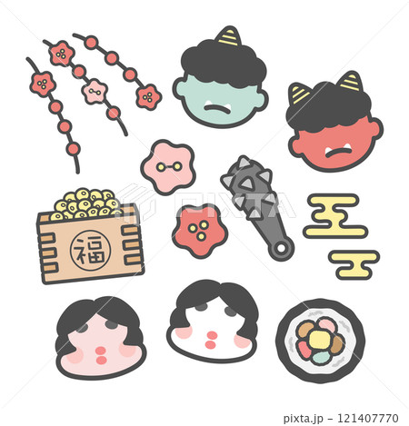 節分　イラスト素材セット 121407770