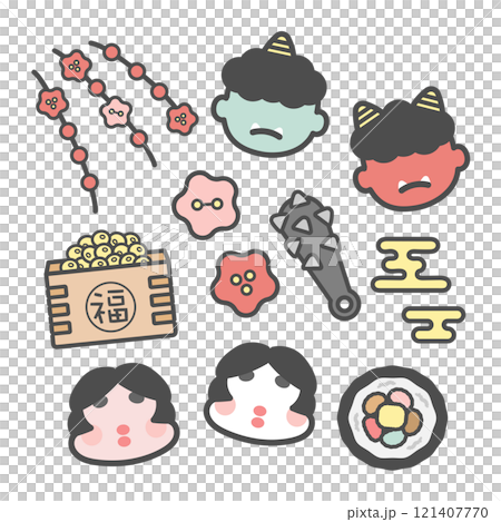 節分　イラスト素材セット 121407770