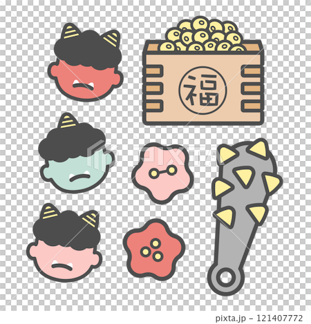 節分　イラスト素材セット 121407772
