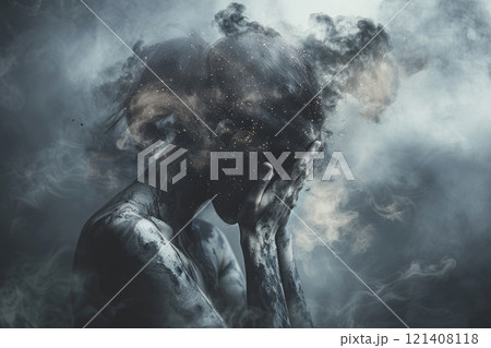 A person looking anxious while dealing with a personal crisis, such as health issues 121408118