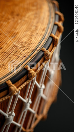 Closeup of traditional Hispanic musical instruments, Hispanic Heritage music, Cultural sounds 121408140