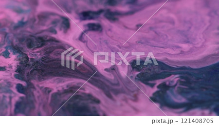 Sparkling glitter. Ink swirl. Defocused multicolor purple shimmering gleaming flow marble texture bright particles moving on abstract blurred bokeh light art background. Sparkling glitter. Ink swirl. Defocused multicolor purple shimmering gleaming flow marble texture bright particles moving on abstract blurred bokeh light art background. 121408705