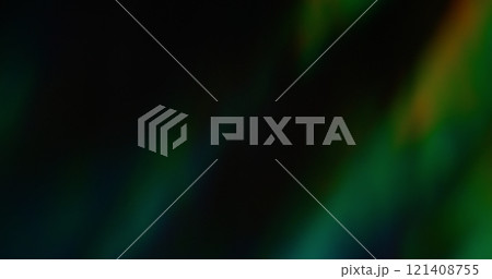 Blur color flare. Glowing light effect. Defocused leak green yellow rays flickers holographic gradient beam lens flare on abstract dark black art. Blur color flare. Glowing light effect. Defocused leak green yellow rays flickers holographic gradient beam lens flare on abstract dark black art. 121408755
