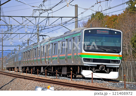高崎線　本庄－岡部　JR東日本　E231系1000番台　K-18編成（国府津） 121408972