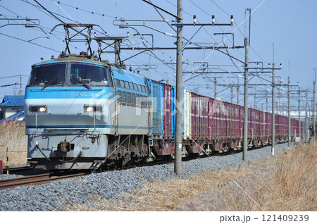 東北本線　栗橋ー東鷲宮　JR貨物　EF66-129（吹田） 121409239