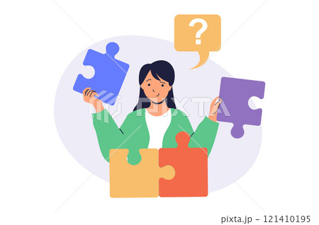 Creative business web concept with flat cartoon people for website design. 121410195