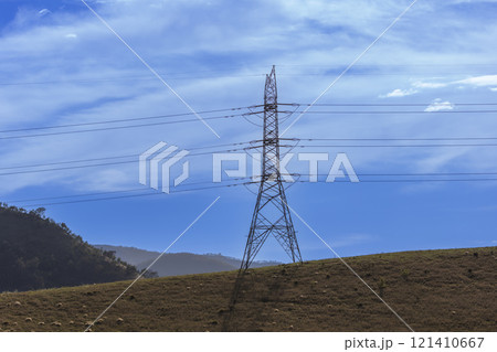 A large steel structure supporting the electricity network 121410667