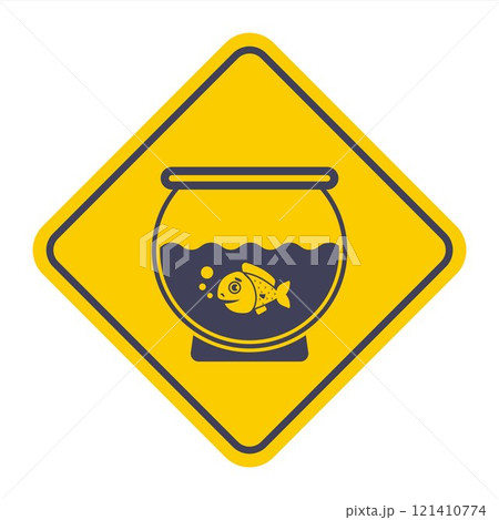 Black icon aquarium with fish. 121410774