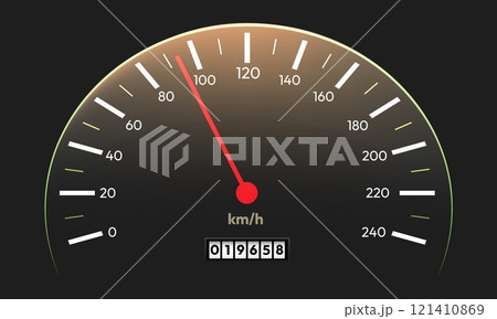 Realistic car speedometer 121410869