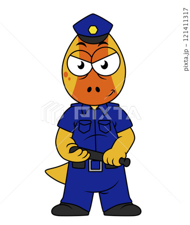 Illustration of a Pachycephalosaurus police officer. 121411317