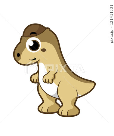 Cute illustration of a Pachycephalosaurus dinosaur. 121411331