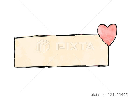 Hand drawn frame with doodle hearts. Vector illustration. 121411495