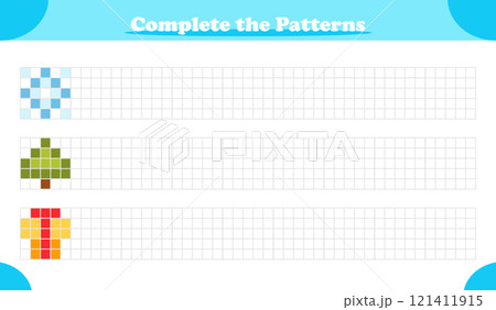 Copy Christmas pattern activity game for kids 121411915