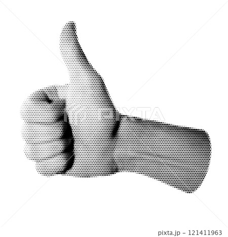 Halftone hand giving a thumbs-up 121411963