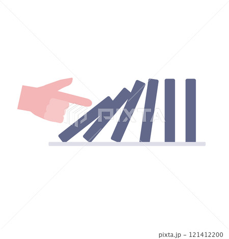 ドミノを倒す手 121412200