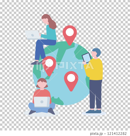 People interacting around the world 121412282