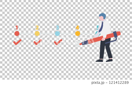 Businessman writing a check mark 121412289