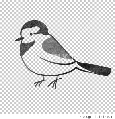 スタンプ風ハクセキレイのイラスト 121412404
