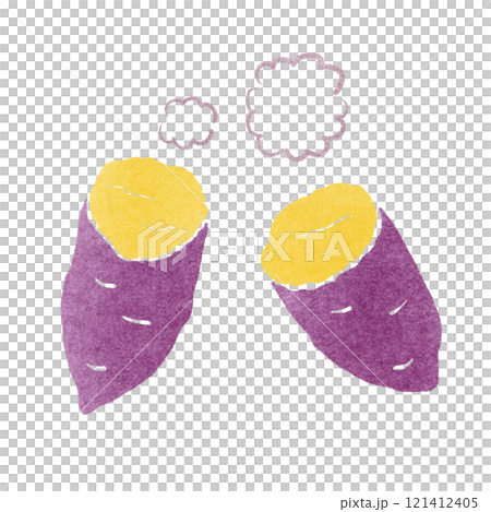 スタンプ風やきいものイラスト 121412405