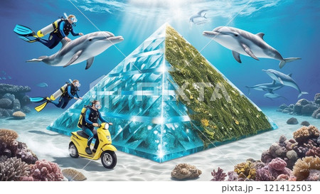 イルカも人も惹きつける海底クリスタルピラミッド 121412503