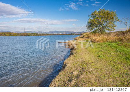冬の淀川風景 枚方市 冬の淀川風景 枚方市 121412867