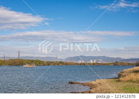 冬の淀川風景 枚方市 冬の淀川風景 枚方市 121412870